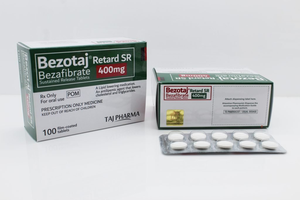 Quality Bezafibrate Tablets 400mg by Taj Pharma for Wellness