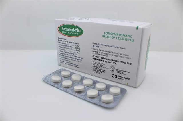 Paracetamol, Pseudoephedrine & Diphenhydramine  (500mg+30mg+25mg)